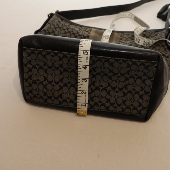 Coach Legacy Signature Stripe Duffle Shoulder Bag Black Gray D1271-19918 Adjust - Picture 10 of 12